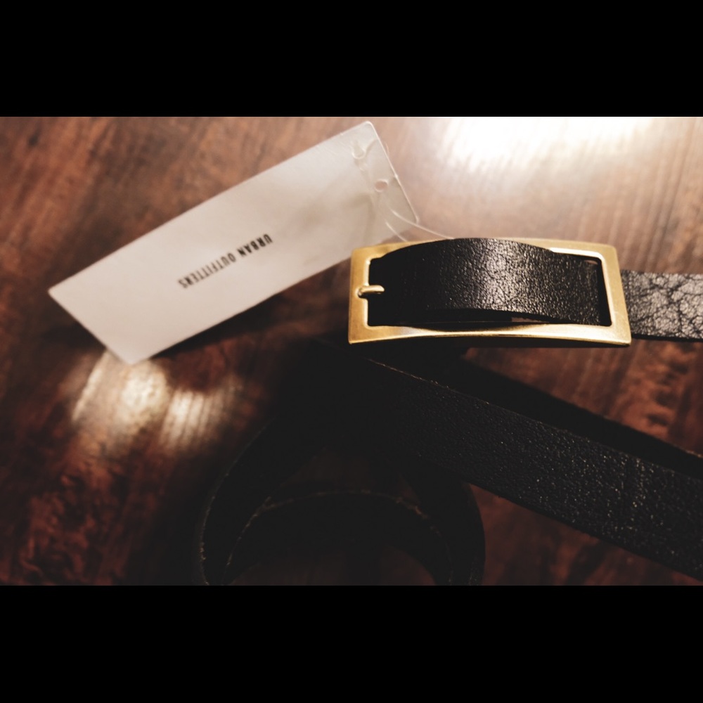 Black leather belt